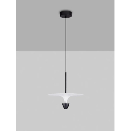 Lampa wisząca metalowa nowoczesna Tula LED 3000K 34cm biało-czarna