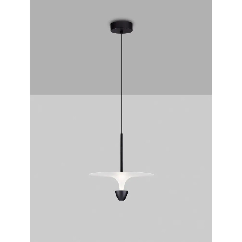 Lampa wisząca metalowa nowoczesna Tula LED 3000K 34cm biało-czarna