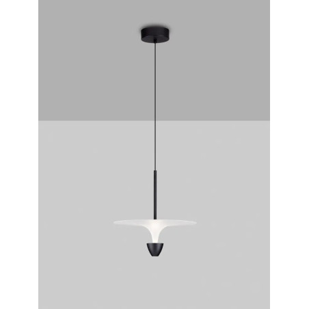 Lampa wisząca metalowa nowoczesna Tula LED 3000K 34cm biało-czarna