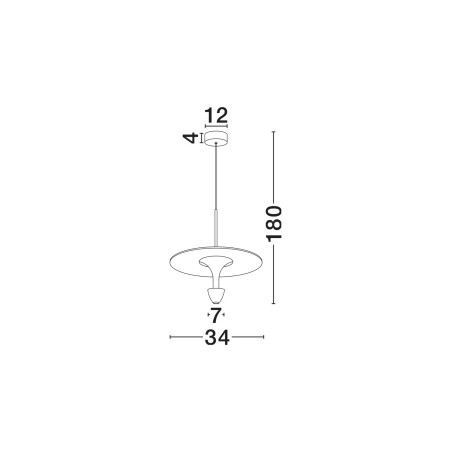 Lampa wisząca metalowa nowoczesna Tula LED 3000K 34cm biało-czarna