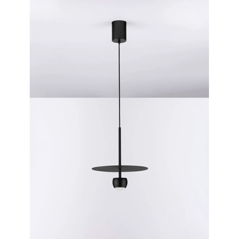 Lampa wisząca z płaskim kloszem Memo LED 3000K 30cm czarny