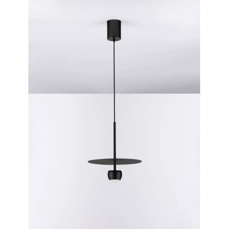 Lampa wisząca z płaskim kloszem Memo LED 3000K 30cm czarny