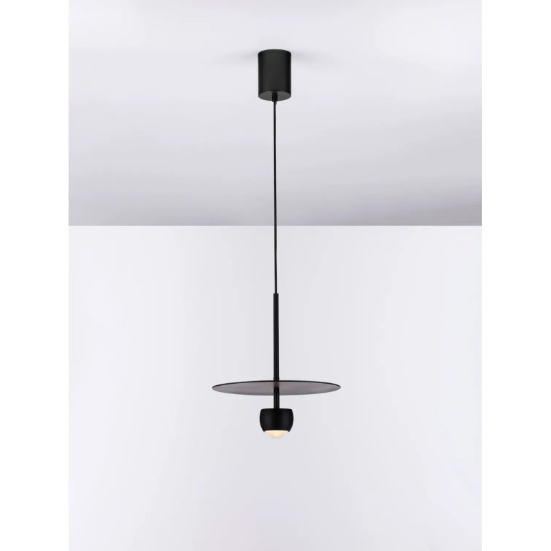 Lampa wisząca z płaskim kloszem Memo LED 3000K 30cm czarny
