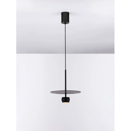 Lampa wisząca z płaskim kloszem Memo LED 3000K 30cm czarny