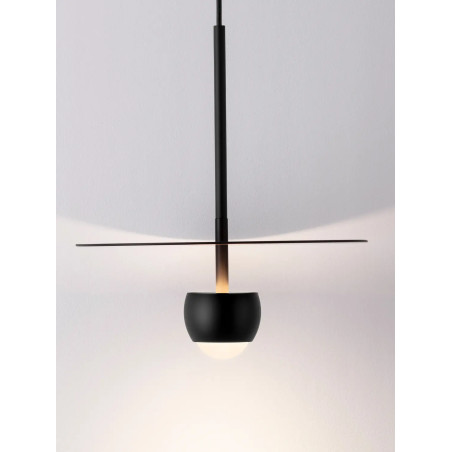 Lampa wisząca z płaskim kloszem Memo LED 3000K 30cm czarny