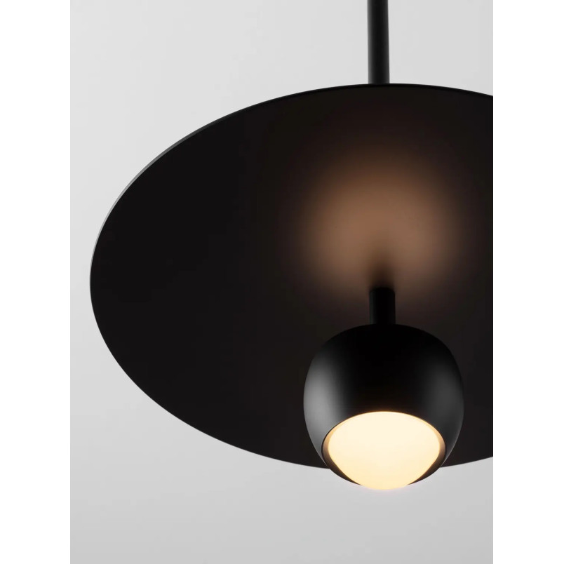Lampa wisząca z płaskim kloszem Memo LED 3000K 30cm czarny