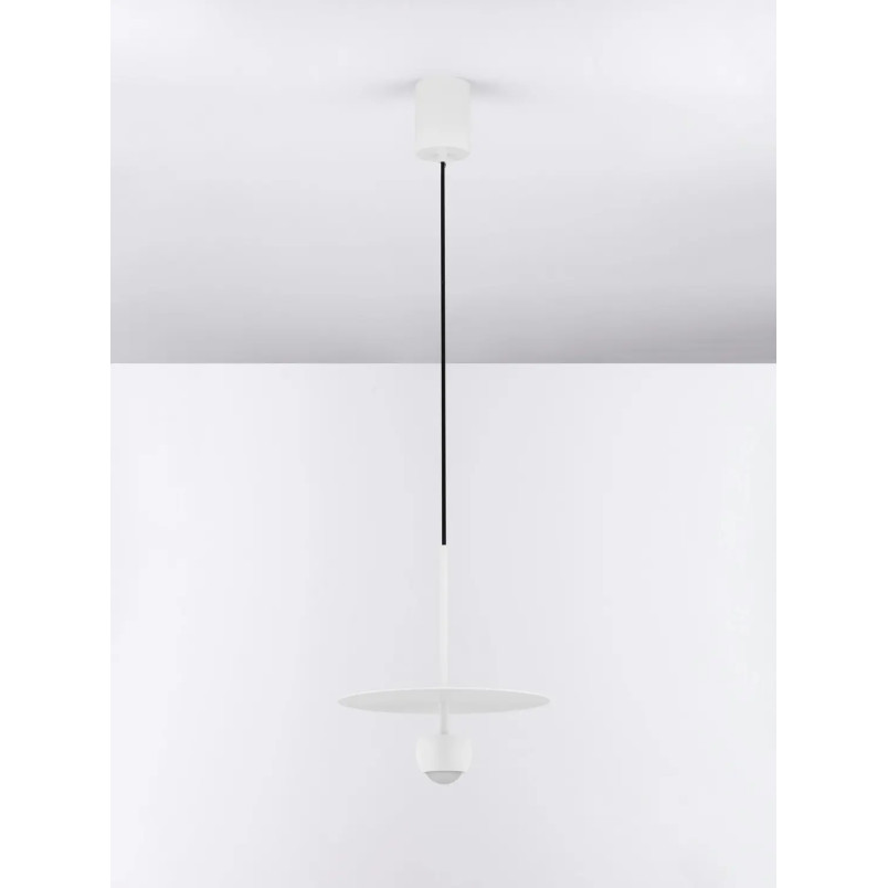 Lampa wisząca z płaskim kloszem Memo LED 3000K 30cm biała