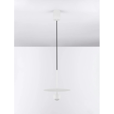 Lampa wisząca z płaskim kloszem Memo LED 3000K 30cm biała