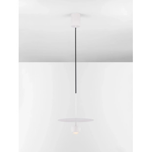 Lampa wisząca z płaskim kloszem Memo LED 3000K 30cm biała