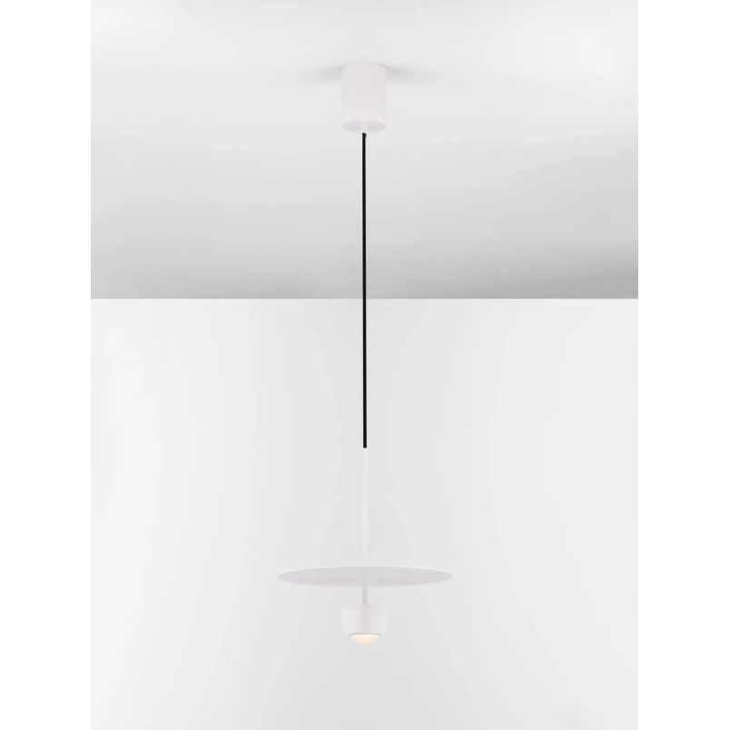 Lampa wisząca z płaskim kloszem Memo LED 3000K 30cm biała