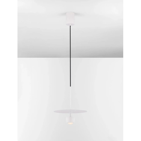Lampa wisząca z płaskim kloszem Memo LED 3000K 30cm biała