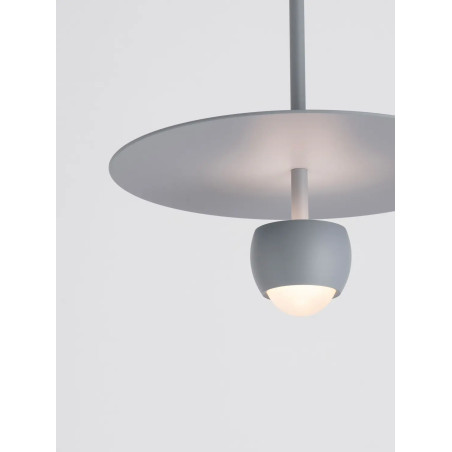 Lampa wisząca z płaskim kloszem Memo LED 3000K 30cm niebiesko-szara