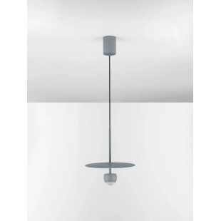 Lampa wisząca z płaskim kloszem Memo LED 3000K 30cm niebiesko-szara