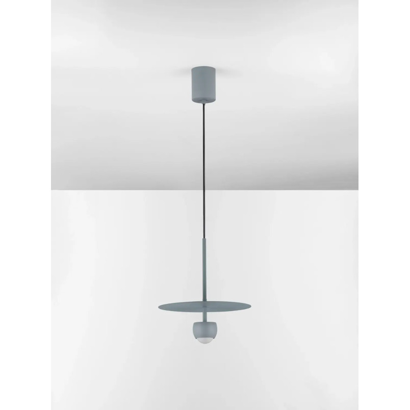 Lampa wisząca z płaskim kloszem Memo LED 3000K 30cm niebiesko-szara