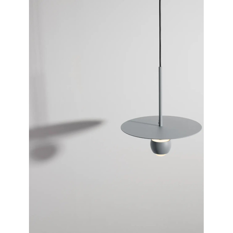 Lampa wisząca z płaskim kloszem Memo LED 3000K 30cm niebiesko-szara