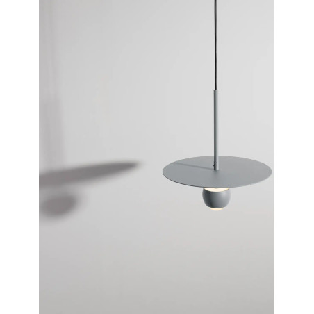 Lampa wisząca z płaskim kloszem Memo LED 3000K 30cm niebiesko-szara