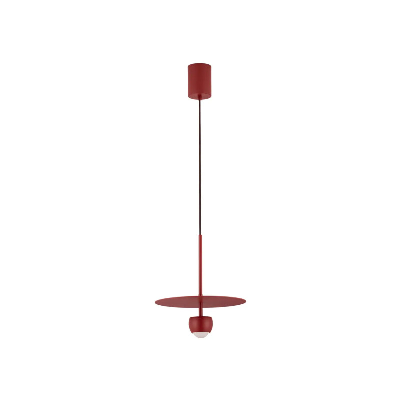 Lampa wisząca z płaskim kloszem Memo LED 3000K 30cm czerwona