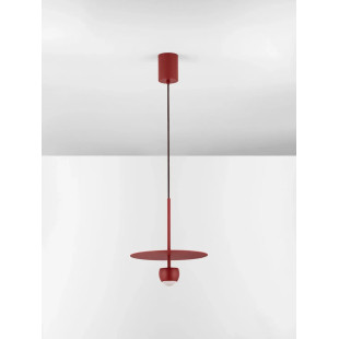 Lampa wisząca z płaskim kloszem Memo LED 3000K 30cm czerwona