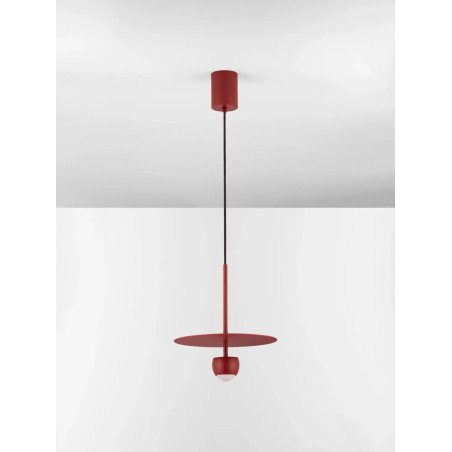 Lampa wisząca z płaskim kloszem Memo LED 3000K 30cm czerwona