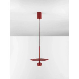 Lampa wisząca z płaskim kloszem Memo LED 3000K 30cm czerwona