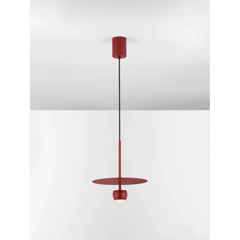 Lampa wisząca z płaskim kloszem Memo LED 3000K 30cm czerwona