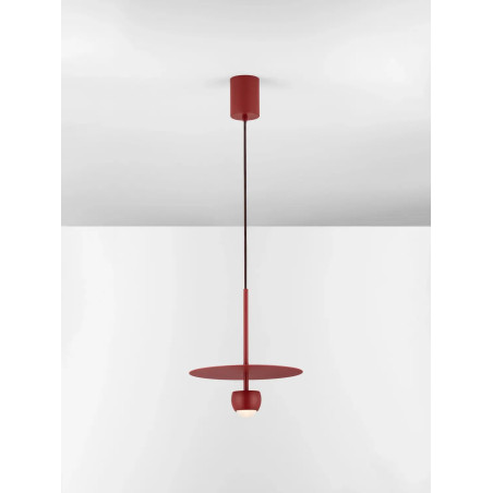 Lampa wisząca z płaskim kloszem Memo LED 3000K 30cm czerwona
