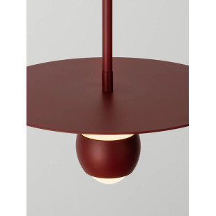 Lampa wisząca z płaskim kloszem Memo LED 3000K 30cm czerwona