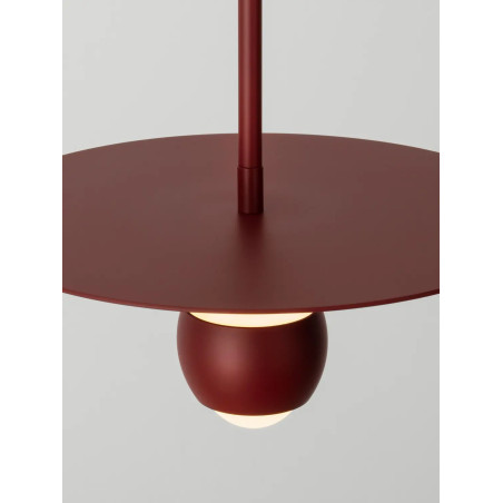 Lampa wisząca z płaskim kloszem Memo LED 3000K 30cm czerwona