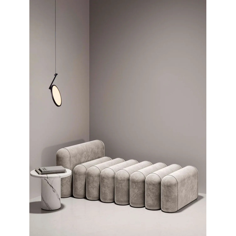 Lampa wisząca regulowana z płaskim kloszem Tinchi 19cm LED 3000K czarna