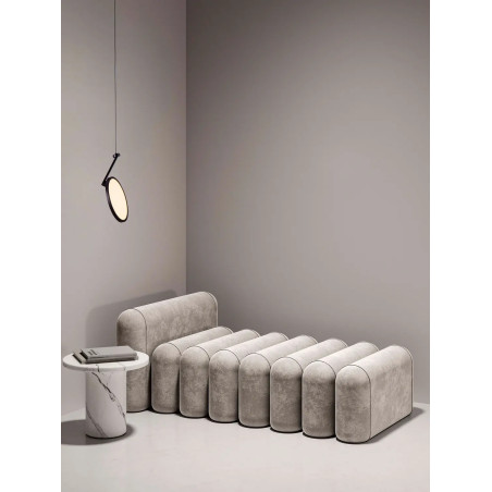 Lampa wisząca regulowana z płaskim kloszem Tinchi 19cm LED 3000K czarna