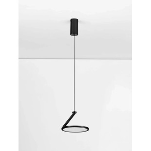 Lampa wisząca regulowana z płaskim kloszem Tinchi 19cm LED 3000K czarna