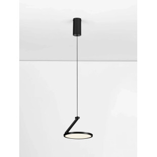 Lampa wisząca regulowana z płaskim kloszem Tinchi 19cm LED 3000K czarna