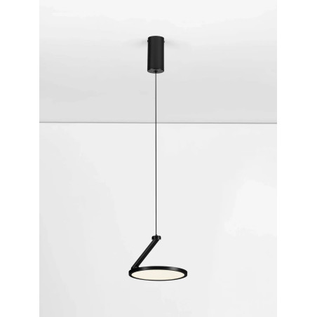Lampa wisząca regulowana z płaskim kloszem Tinchi 19cm LED 3000K czarna