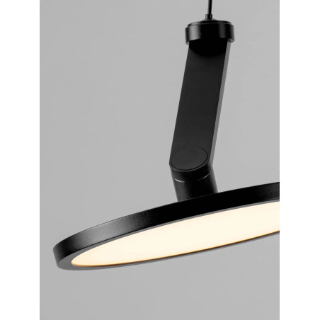 Lampa wisząca regulowana z płaskim kloszem Tinchi 19cm LED 3000K czarna