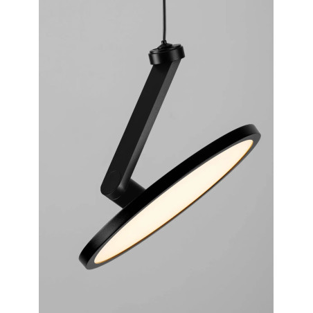 Lampa wisząca regulowana z płaskim kloszem Tinchi 19cm LED 3000K czarna