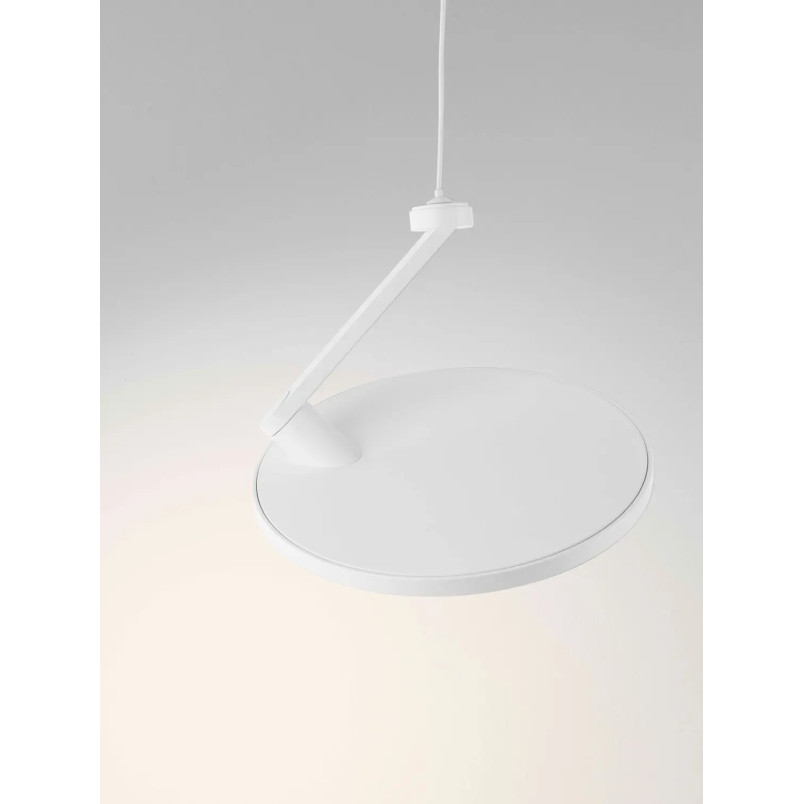 Lampa wisząca regulowana z płaskim kloszem Tinchi 19cm LED 3000K biała