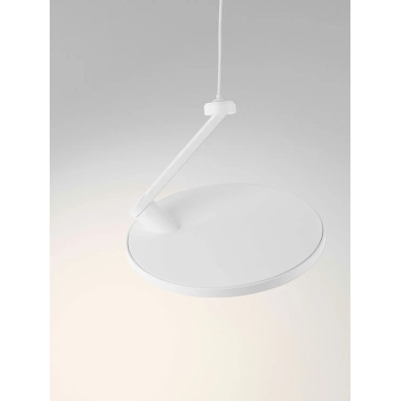 Lampa wisząca regulowana z płaskim kloszem Tinchi 19cm LED 3000K biała