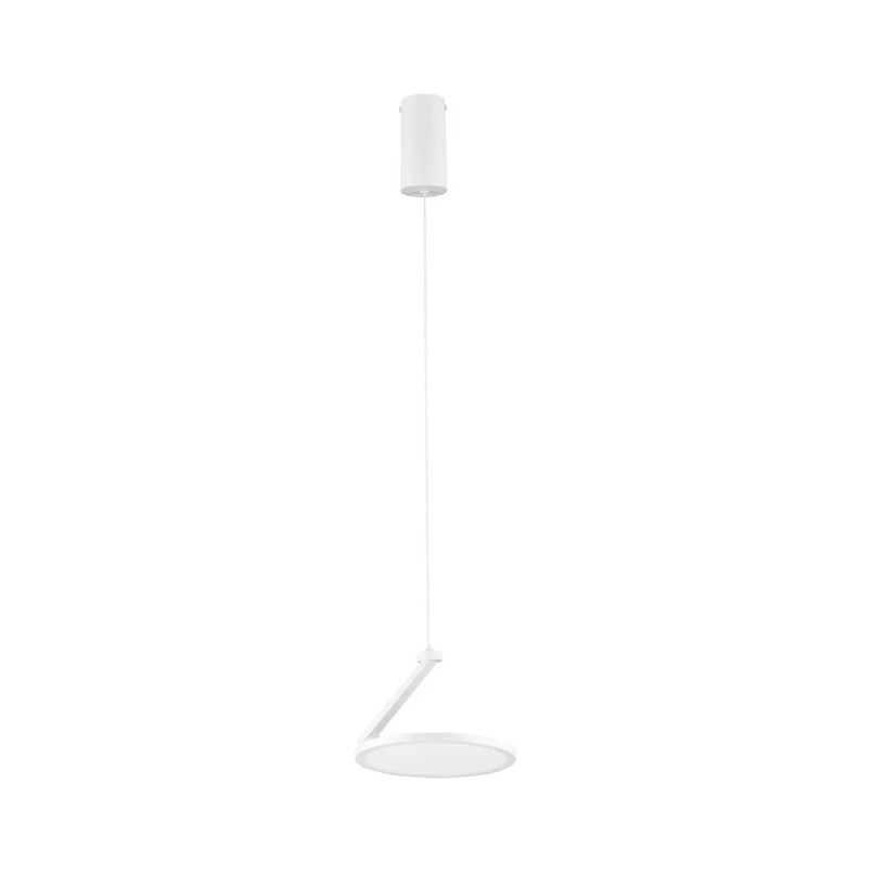 Lampa wisząca regulowana z płaskim kloszem Tinchi 19cm LED 3000K biała