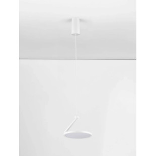 Lampa wisząca regulowana z płaskim kloszem Tinchi 19cm LED 3000K biała