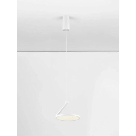 Lampa wisząca regulowana z płaskim kloszem Tinchi 19cm LED 3000K biała