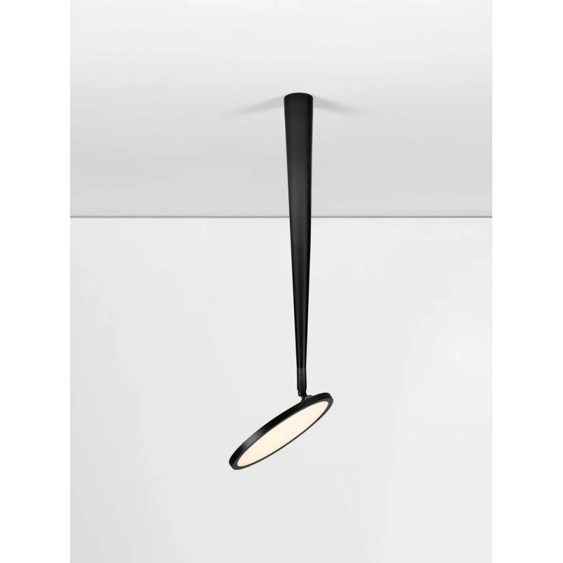Lampa sufitowa z regulowanym płaskim kloszem Solaro 20cm LED 3000K czarna