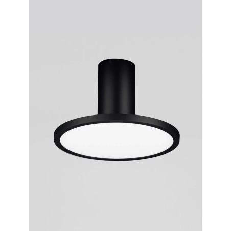 Plafon z płaskim kloszem Solaro 20cm LED 3000K czarny