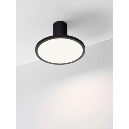 Plafon z płaskim kloszem Solaro 20cm LED 3000K czarny