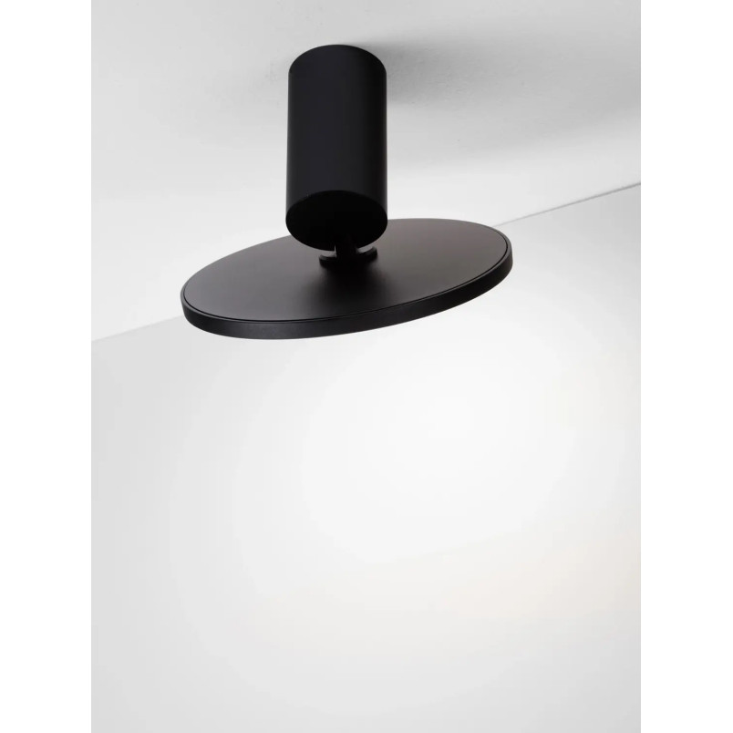 Plafon z płaskim kloszem Solaro 20cm LED 3000K czarny