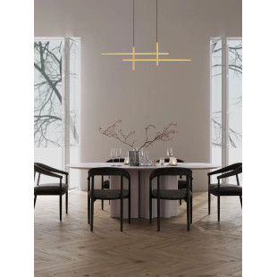 Lampa wisząca nowoczesna ze ściemniaczem triac Gragna LED 3200K 120cm złoto-czarna