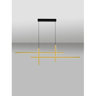 Lampa wisząca nowoczesna ze ściemniaczem triac Gragna LED 3200K 120cm złoto-czarna