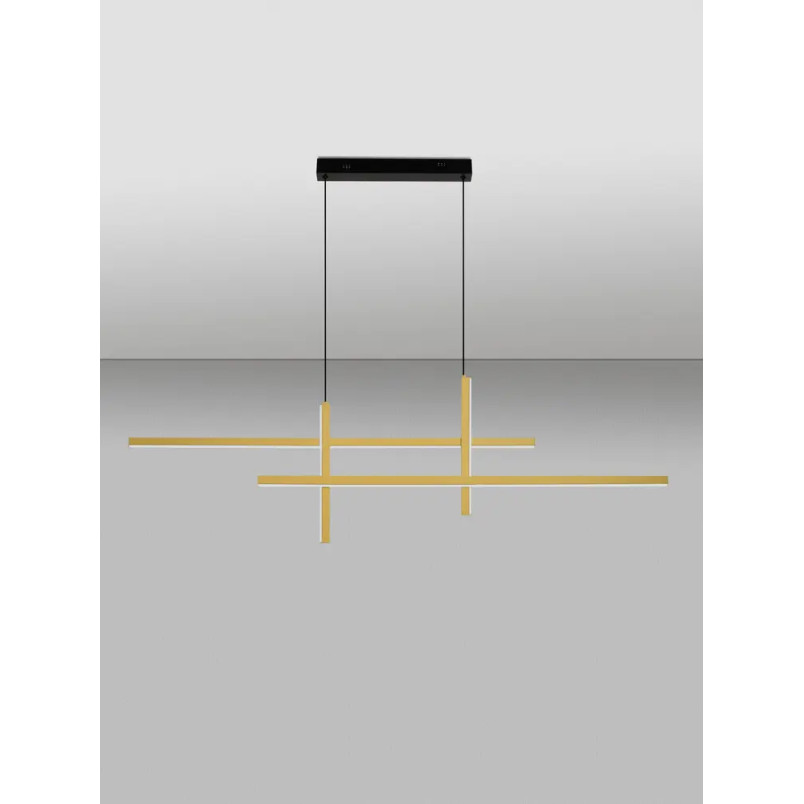 Lampa wisząca nowoczesna ze ściemniaczem triac Gragna LED 3200K 120cm złoto-czarna