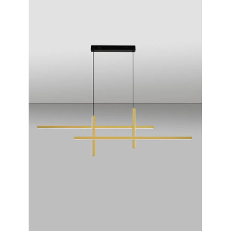 Lampa wisząca nowoczesna ze ściemniaczem triac Gragna LED 3200K 120cm złoto-czarna