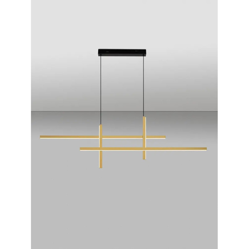 Lampa wisząca nowoczesna ze ściemniaczem triac Gragna LED 3200K 120cm złoto-czarna