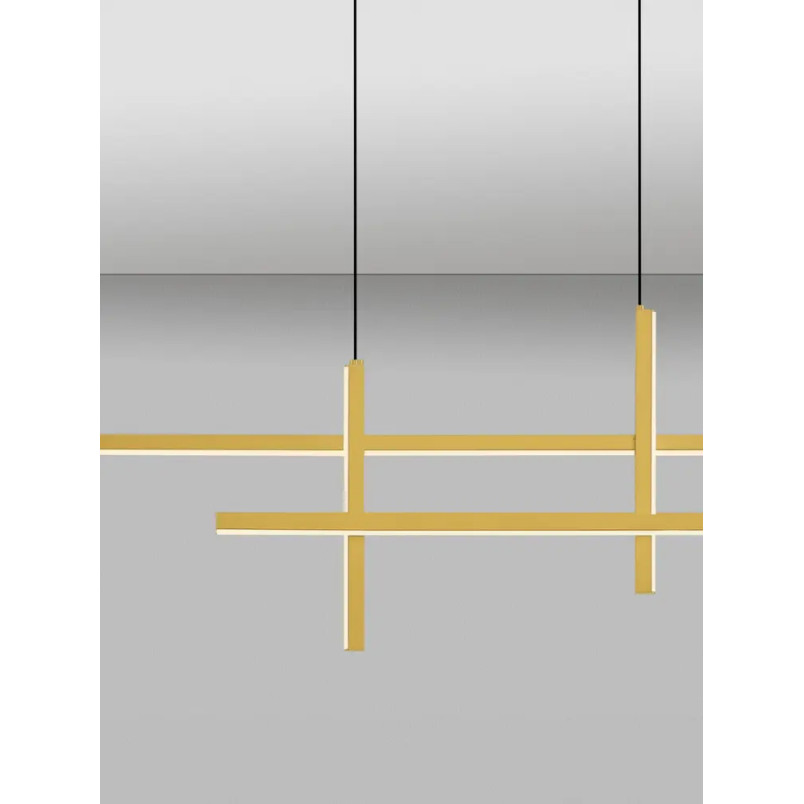 Lampa wisząca nowoczesna ze ściemniaczem triac Gragna LED 3200K 120cm złoto-czarna